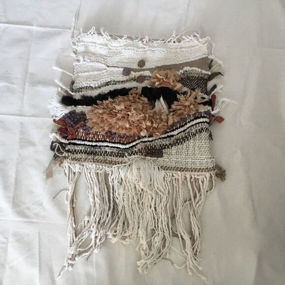 OOAK handmade woven wall hanging, earth tones. A0001 - Picture 2 of 8